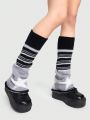 Goth Striped & Star Pattern Leg Warmers