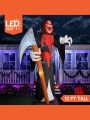 Joiedomi 12 ft Tall Giant Scary Halloween Inflatable Grim Reapers with Scythe, Blow Up Reaper with Build-in LEDs for Halloween Outdoor Decorations, Yard Lawn Garden Holiday Party Decoration