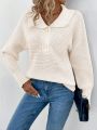 Women's Buttoned Half Placket Sweater