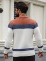 Men'S Color-Block Braided Knit Sweater