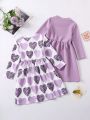 SHEIN Kids HYPEME Toddler Girls' Elegant Long Sleeve Dress