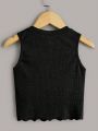 SHEIN Kids EVRYDAY Young Girl 3pcs Casual Comfortable Solid Color Sleeveless Vest Tops