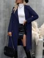 Women's Solid Color Double-breasted Belted Trench Coat