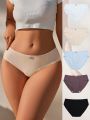 SHEIN 5pcs Triangle Panties With Bow Decoration