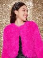 Teen Girls' Short Fluffy Coat