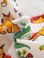 SHEIN Baby Boys' Cartoon Animal Printed Long Sleeve Top And Jogger Pants Set