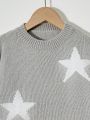 SHEIN Kids EVRYDAY Young Girls' Star Pattern Sweater Pullover