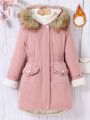 Girls' Thickened Hooded Winter Coat (for Older Children)