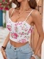 SHEIN VCAY SHEIN VCAY Women's Floral Printed Vacation Style Camisole Women Tops