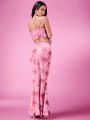 SHEIN BAE SHEINBAE Rose Pink Dress Valentine's Day Dress Prom Suit Pink Sexy Outfit, Birthday Party, Valentine's Day Date