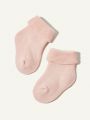 Cozy Cub 5pairs/set Cute Striped Baby Terry Socks With Fold-over Cuffs