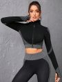 SHEIN Yoga Basic Women's Short Black Sports Jacket