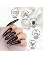 Makartt Poly Nail Gel Set 4 Colors White Clear Black Pink Gel Builder for Nail Extensions Kit Neutral Basic Colors Hard Gel for Nails DIY Professional Revolutionary French Manicure Kit