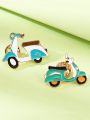 2pcs Universal Fashionable Versatile Cool Electric Scooter Shaped Decorative Brooch