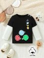 Baby Boys' Casual 2 In 1 Fashionable Smiling Face Top