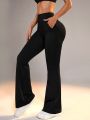 SHEIN Daily&Casual Women's Solid Color Flared Sport Pants