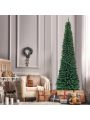 Gymax  9' PVC Artificial Christmas Tree Holiday Decor Slim Pencil Tree Metal Stand