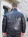 Extended Sizes Men's Plus Size Shiny Black Coat