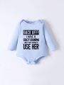 Unisex Newborn Baby Casual With Fun Letter Prints For Basic Layering