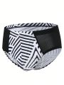 Men's Color Blocking Striped Triangle Underwear