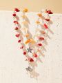 SHEIN VCAY 2pcs Colorful Irregular Crushed Stone Necklace