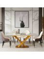 Montary Marble Dining Table with 6 Pcs Chairs, 63
