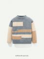 Cozy Cub Infant Boys' Casual Loose Fit Long Sleeve Round Neck Pullover Sweater