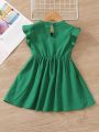 SHEIN Kids EVRYDAY Young Girl Ruffle Trimmed Dress