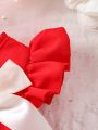 Baby Girls' Bow Knot Detail Flying Sleeve Bodysuit