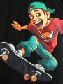 SHEIN Cute And Comfortable Skateboard Boy Bank Wide Shoulder Vest Top For Boys