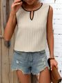 Women'S Color Block Camisole Top With Lace Trim