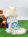 PETSIN Pet Striped Baseball All Star Jersey, Number Printed Cat & Dog Common Shirt