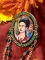 Frida Kahlo X SHEIN Rhinestone Tassel Decor Chain Brooch