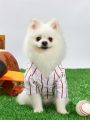 PETSIN Pet Baseball Sports Jersey Shirt With Stripe, Number & Animal Pattern, Suitable For Cat/Dog
