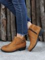 Autumn And Winter Matte Suede Ankle Chelsea Boots With Round Toe