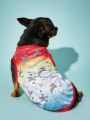 PETSIN 1pc Gradient Color Pet Vest With Vacation Style Print, Suitable For Both Cats And Dogs