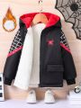 Toddler Boys' Hooded Spider Design Warm Padded Jacket