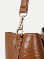 SHEIN BIZwear Minimalist Turn-lock Bucket Bag