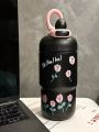 Cartoon Themed Vacuum Insulated Water Bottle, Portable, Stainless Steel, Great For Girls, Couples, Students