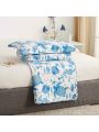 3Pcs Summer Beach Bedspreads Set King Queen Twin Size Lightweight Coastal Ocean Theme Quilts Seashell Conch Coverlet Sets Starfish Seahorse Seaweed Printed Bedding Pillow Shams
