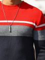 Manfinity Homme Men's Colorblock Long Sleeve Pullover Sweater