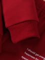 SHEIN Kids HYPEME Boys (small) Slogan Printed Long-sleeved Sweatshirt And Sweatpants Two-piece Set