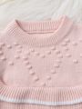 Infant Girls' Color Block Knitted Sweater With Trim And Knit Pants Set, New Arrival For Autumn And Winter