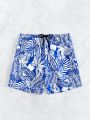 Manfinity Men'S Tropical Printed Drawstring Waist Shorts