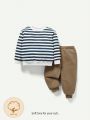 Cozy Cub Baby Boy Striped Sweatshirt & Sweatpants