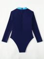 SHEIN Swim Mulvari Colorblock One-Piece Swimsuit