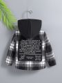 Plaid Hooded Jacket For Baby Boys