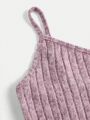 SHEIN Teen Girl's Vacation Ribbed Knit Cami Top