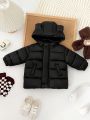 Baby Boys' Cool 3d Ear Design Solid Color Down Jacket