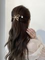 Faux Pearl Charm Hair Slide With Stick